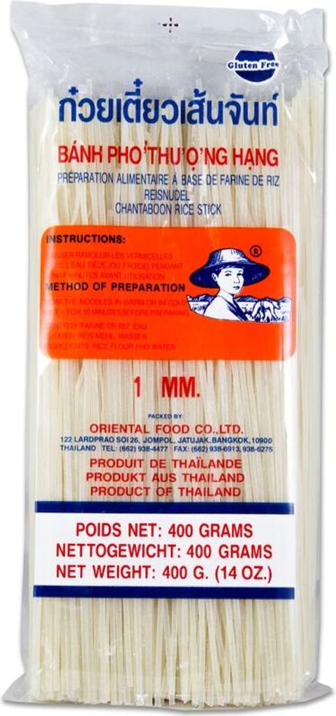 FARMER 1mm Reisnudeln, Straight 400g | Banh Pho | Bandnudeln | Rice Noodle