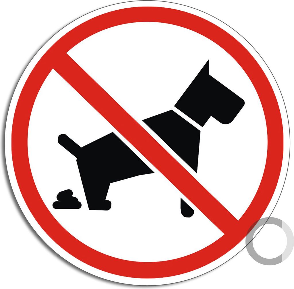 Schild Kein Hundeklo | Aluminiumschild selbstklebend wetterfester Mehrfarbdruck Ø 100 mm
