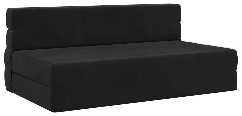"2026 Moderne"Klappsofa Bett(1 pc) elegante - Schlafsofa/Tagesbett - Schwarz 203x152x15cm Samt - Klassische Sofas BestMöbel 672903