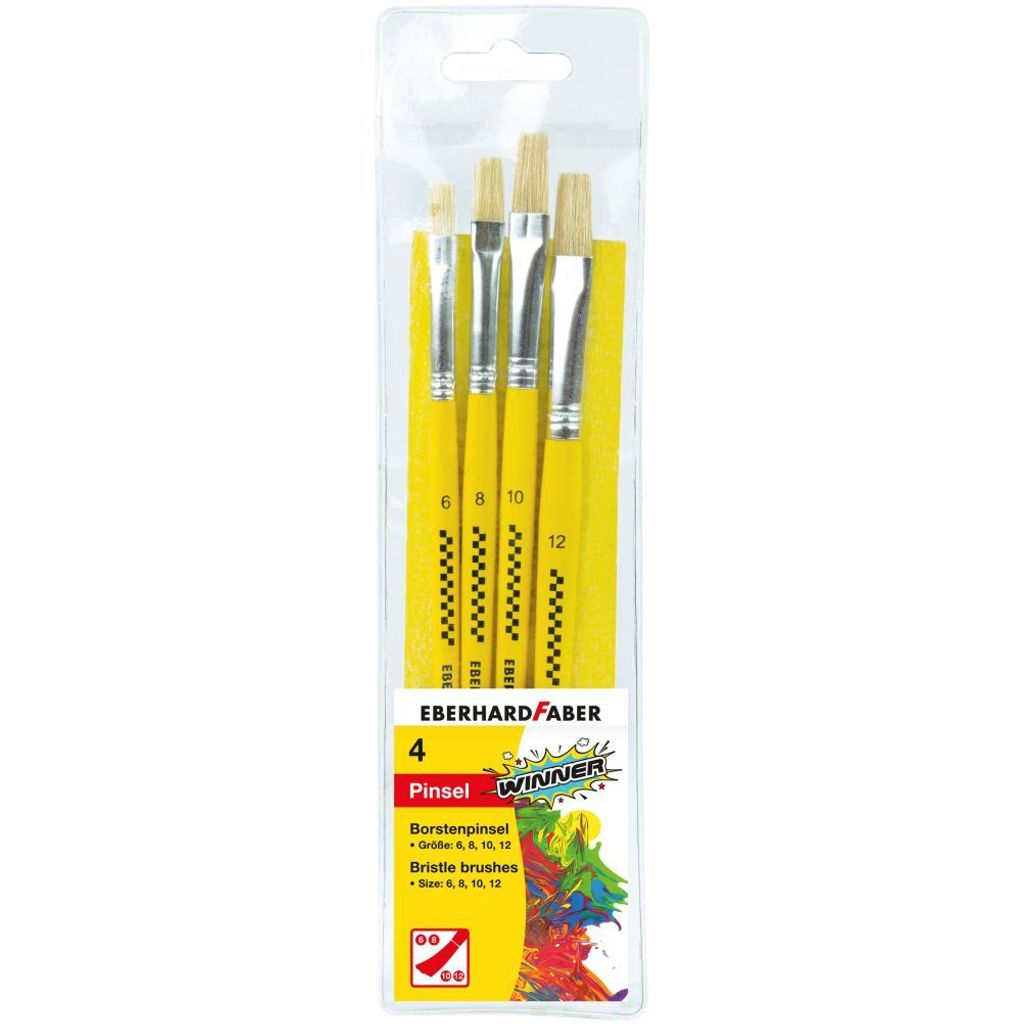 Eberhard Faber 579923 - Winner Borstenpinsel, Set mit 4 Produktbild 