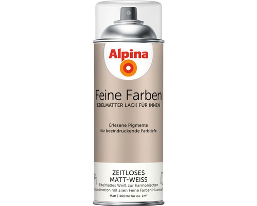 Alpina Feine Farben Sprühlack Zeitloses Matt-weiß 400 ml Produktbild 
