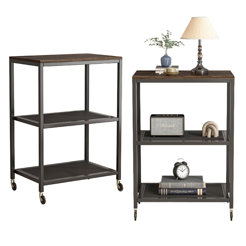 Couchtisch Rechteckig Trolley Trolley Cabinet auf Rädern Rustikal 60 CM robust