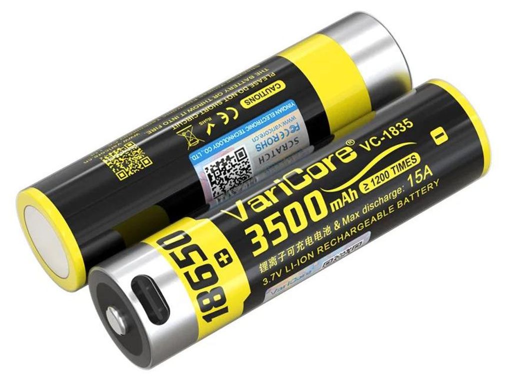 18650 Akku - Li-Ion Wiederaufladbar - 3,7 V 3500mAh - USB-C Ladeanschluss - 15A Hochstrom - 32 Stück Set - Inkl. USB-Kabel