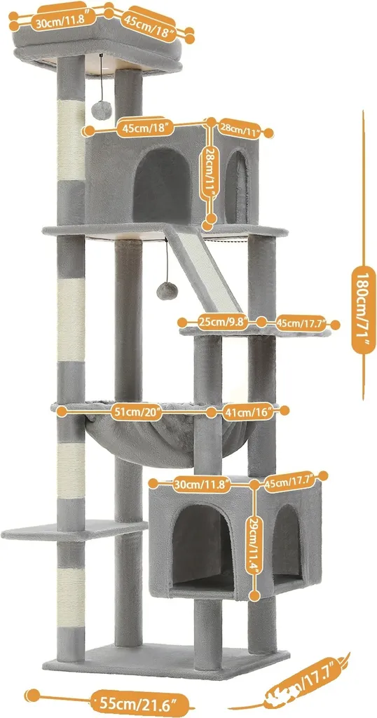Arbre à chat robuste XL : stop aux griffures sur canapé avec AMT0281GY