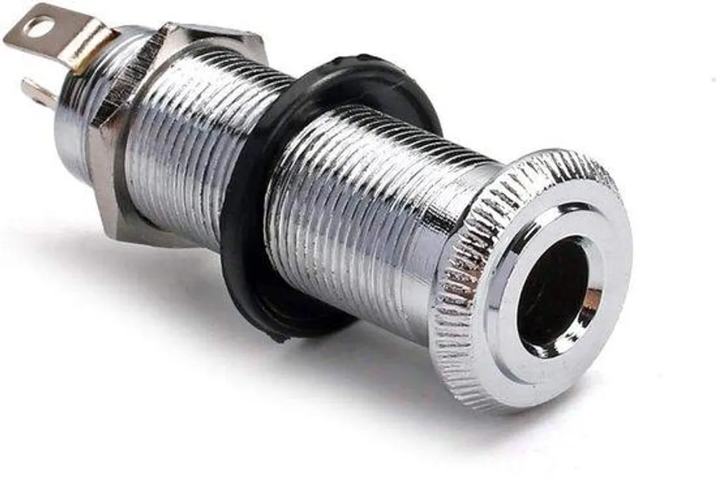 Prise Jack 6,35 mm Chromée Haute Conductivité pour Guitares Électriques
