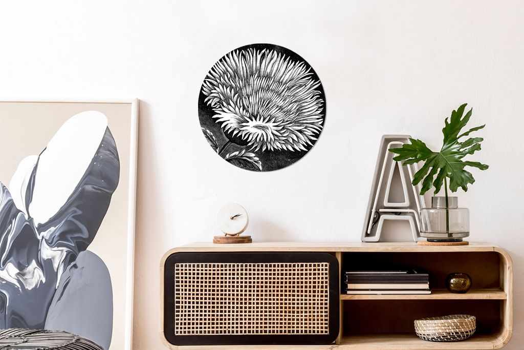 MuchoWow - Wand Bild - Wohnzimmer - Runde Bilder - Alubilder - Kunst für zu Hause - Aluminium - Wanddekoration