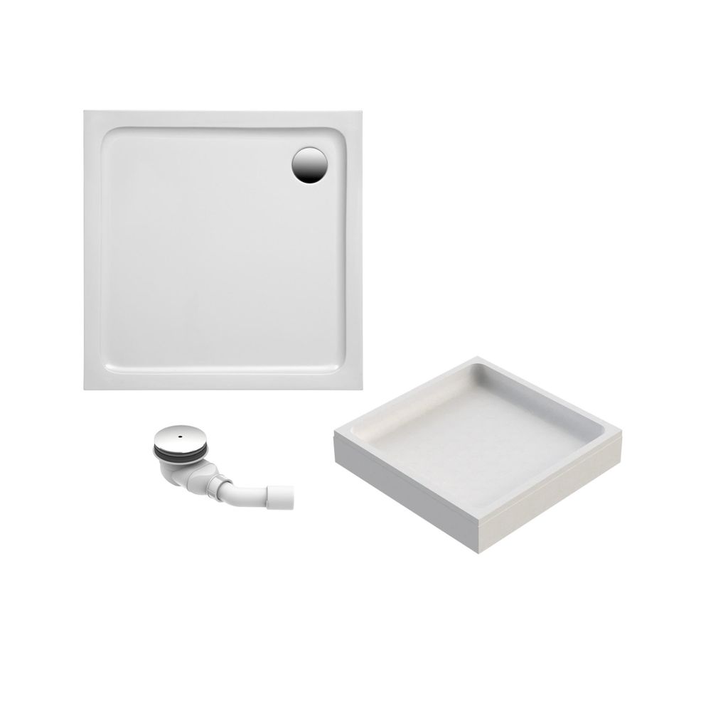 Schulte Duschwanne Adria 100x100 cm, Sanitäracryl Weiß, Set Produktbild 