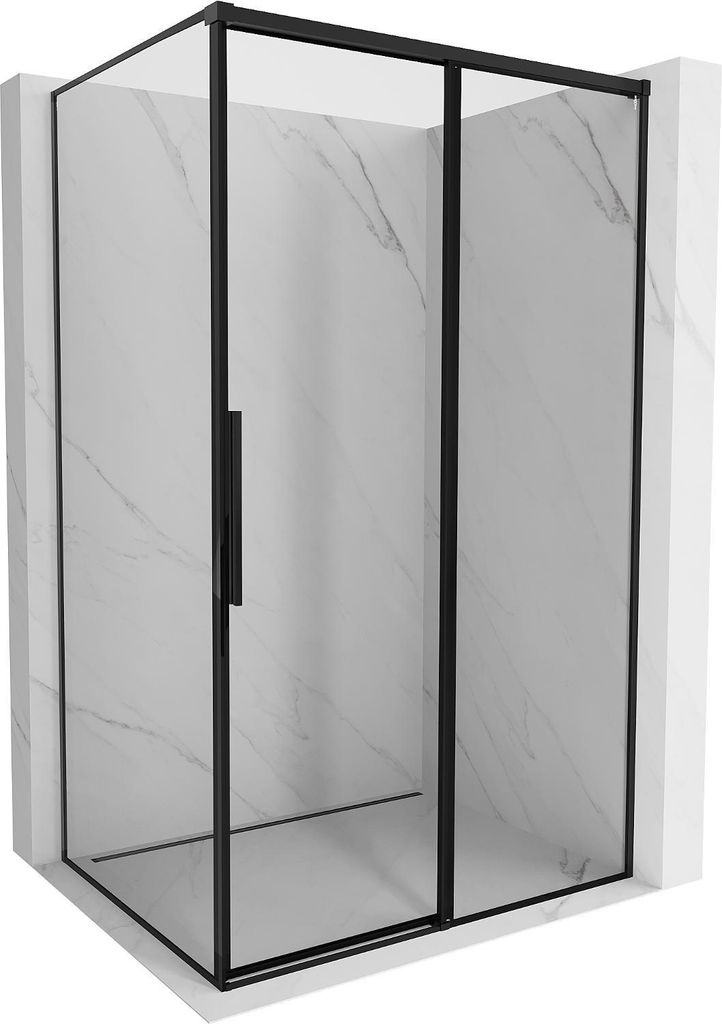 Mexen Rox Duschkabine, rechts verschiebbar, 150 x 70 cm, schwarzer Rahmen, schwarz - 8C2-150-070-70-70-P