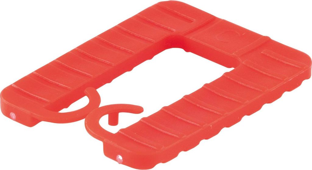GLUSKE Euroklick Distanzplatte mit Sperrhaken 40 x 30 x 3 mm, rot, 1000 Stück | Unterlegkeile - Distanzplättchen