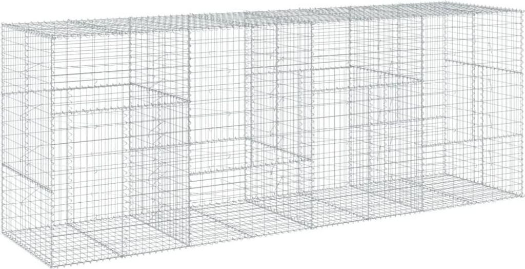 Gabione mit Deckel 400x100x150 cm Verzinktes Eisen