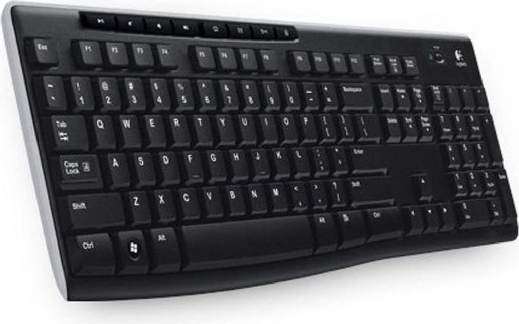 Logitech K270 Kabellose Tastatur, 2.4 GHz Verbindung via Unifying USB-Empfänger, 8 Multimedia- und Schortcut-Tasten, Spritzwassergeschützt, 2-Jah...