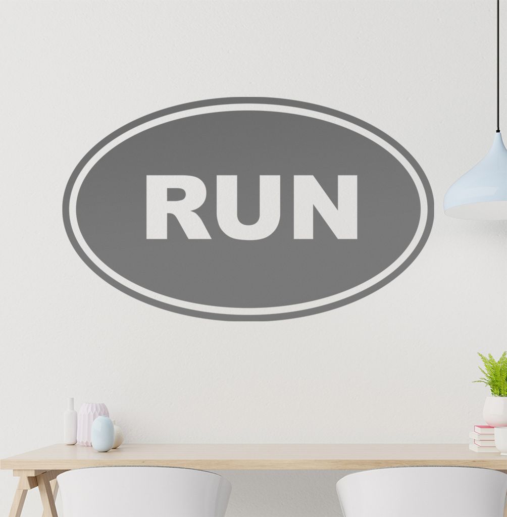 run Wandtattoo in 6 Größen - Wandaufkleber Wall Sticker - Dekoration, Küche, Wohnzimmer, Schlafzimmer, Badezimmer