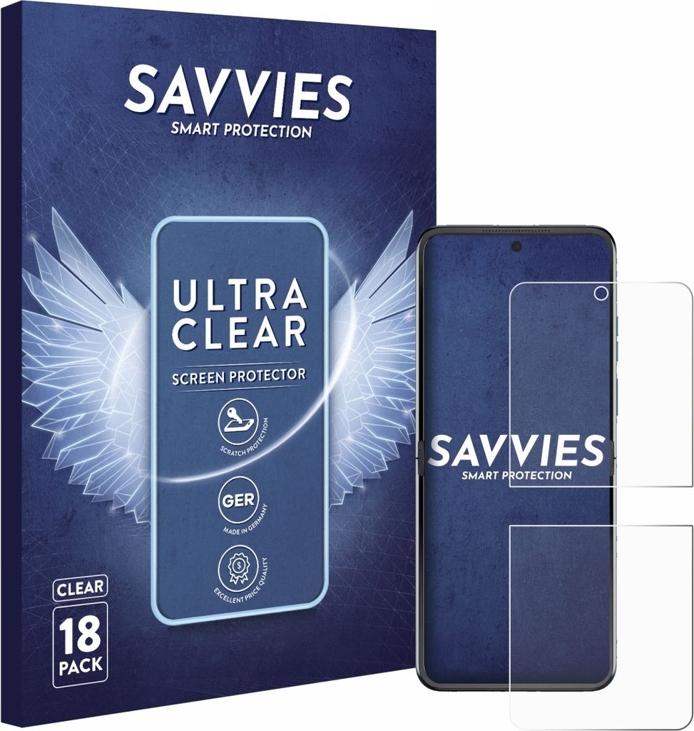 18x Für Motorola Razr 60 Schutzfolie Savvies Displayschutz Display Schutz Folie Klar Transparent