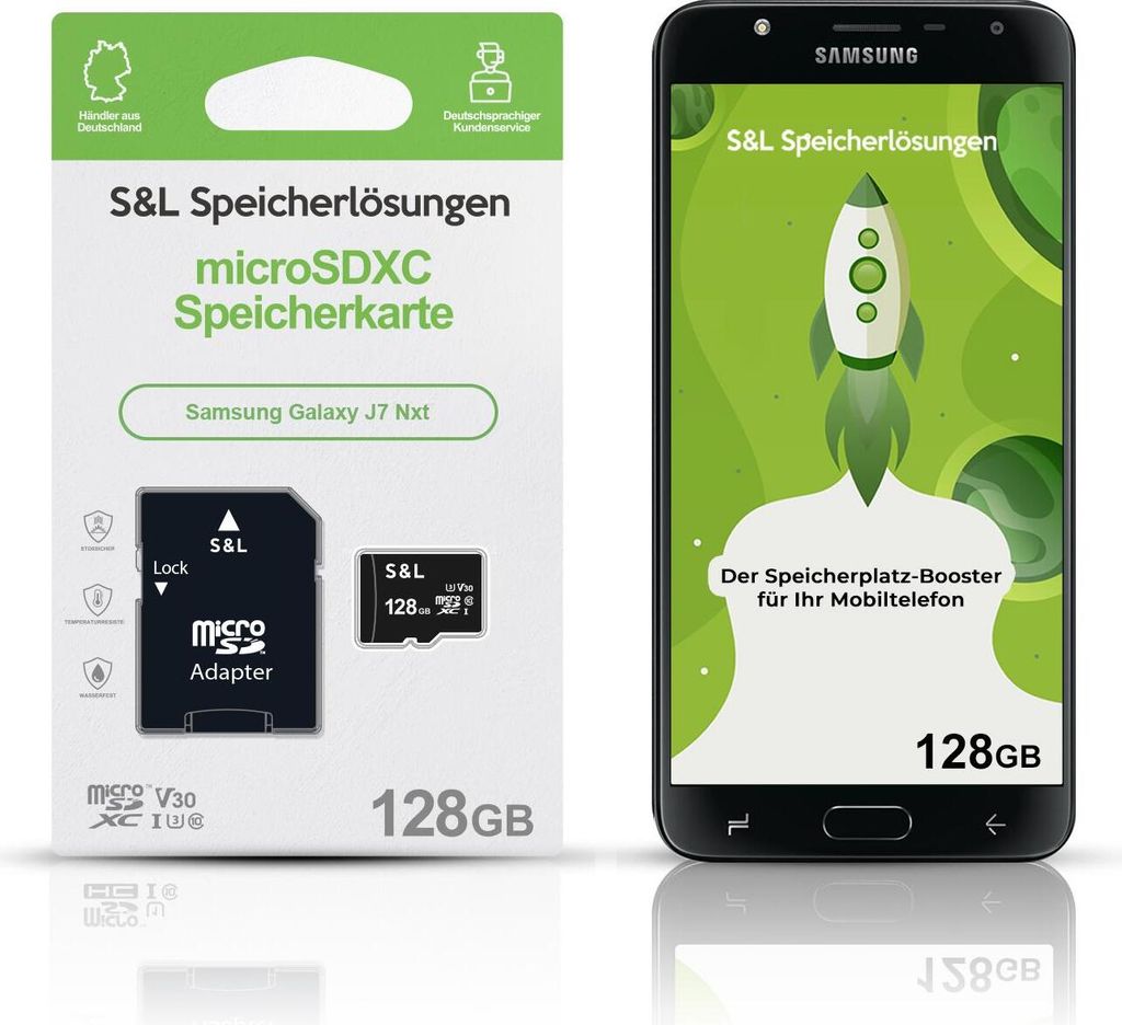 microSD Speicherkarte S&L für Samsung Galaxy J7 Nxt - Speicherkapazität: 128 GB