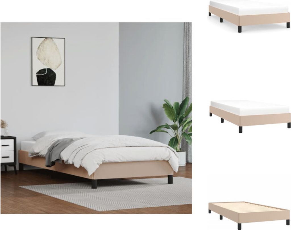 vidaXL Bettgestell Cappuccino-Braun 80x200 cm Kunstleder - Betten & Bettgestelle