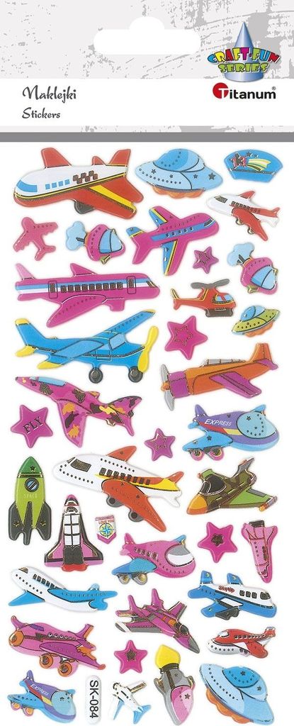 Dekorative konvexe Aufkleber Airplanes 37 pcs Titanum