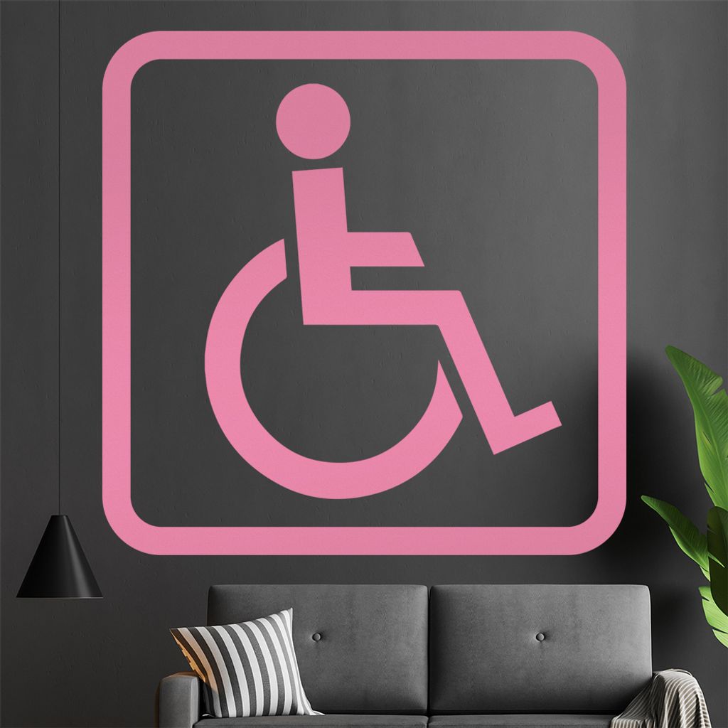 KIWISTAR Rollstuhl Zeichen Eckig - Rolli Krankenhaus Klinik Rollstuhl barrierefrei Wandtattoo in 6 Größen - Wandaufkleber Wall Sticker - Dekorati...