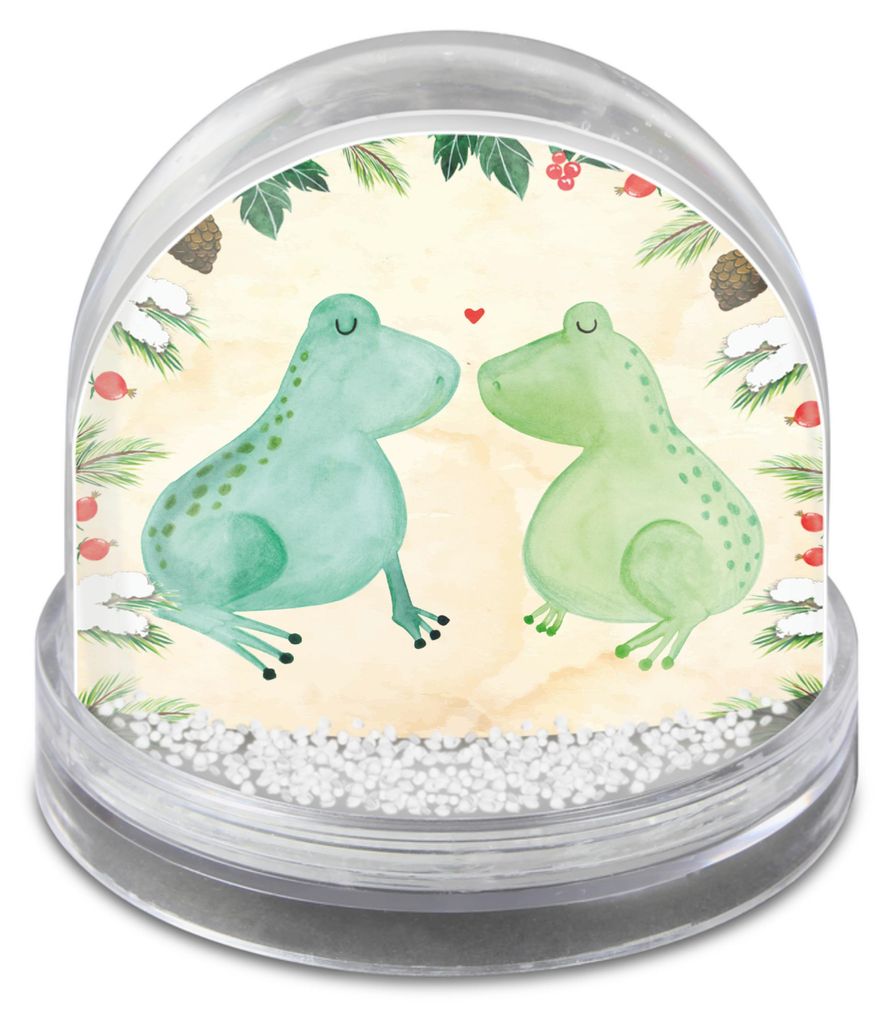 Mr. & Mrs. Panda Weihnachts Schneekugel Frosch Liebe - Naturpapier - Geschenk, Hochzeitstag, Winter-Schneekugel, Große, Froschkönig, schnee kugel...