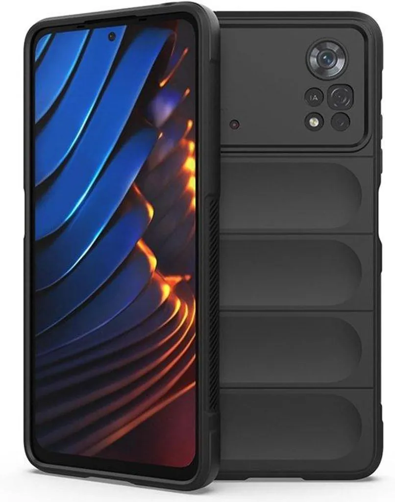 Housse de protection pour Xiaomi Poco X4 Pro 5G, silicone souple noir