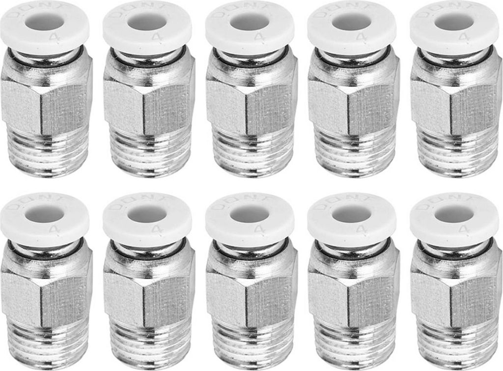 10 Stück gerade Druckluftanschlüsse Silber M10-Gewinde 3D-Drucker-Zubehör PC4-01