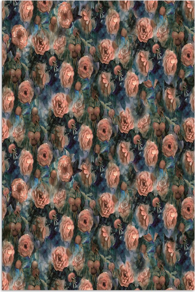 MuchoWow Poster Rosen - Aquarell - Rosa 40x60 cm - Plakate für die Wand - Poster Babyzimmer