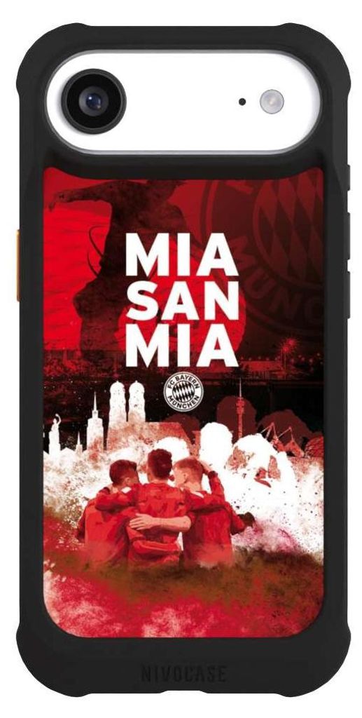 NIVOCASE Hülle für Apple iPhone Air Stoßfeste Handyhülle NIVOmax Case Schwarz FC Bayern München FCB Mia San Mia