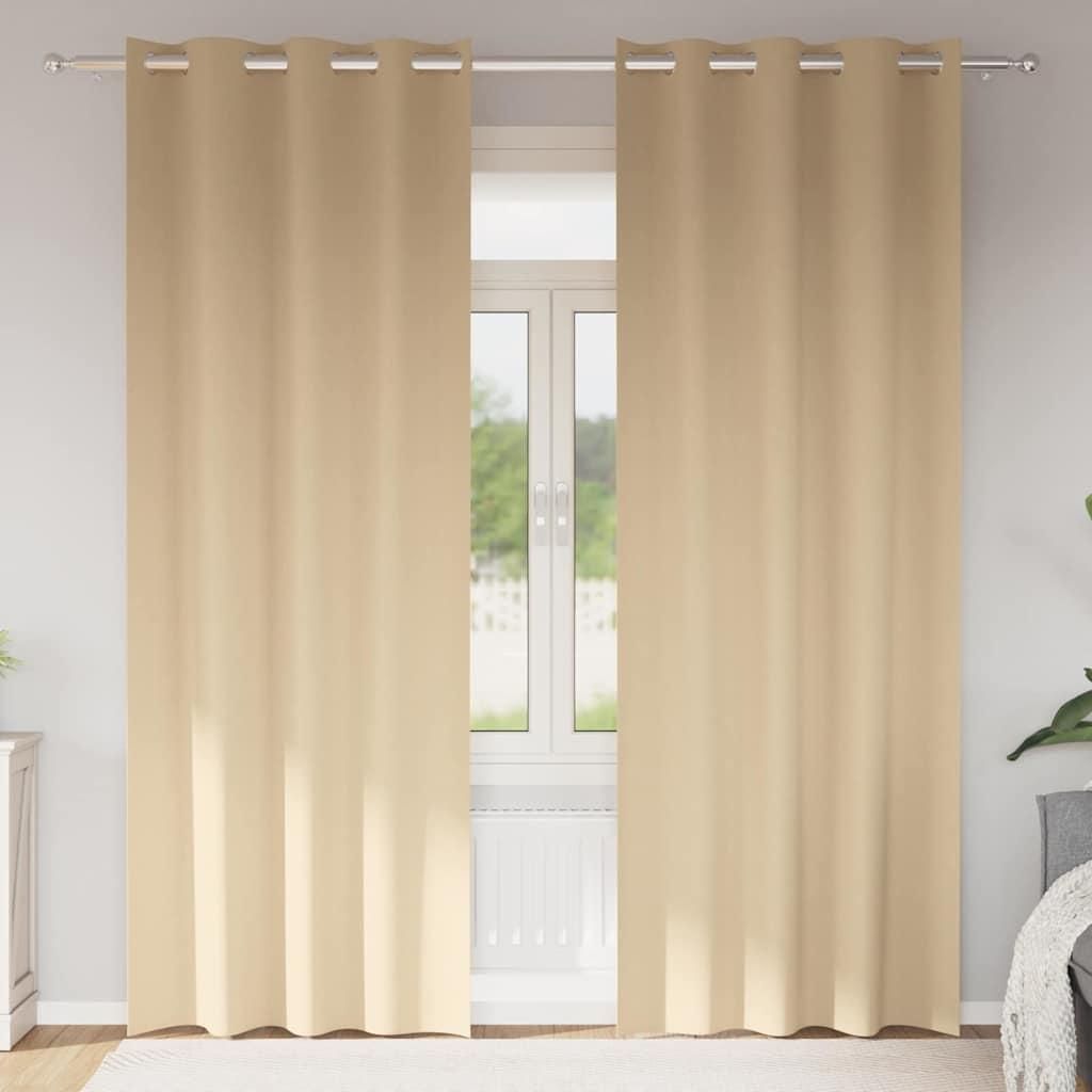 Verdunkelungs-Vorhänge mit Ringen 2 pcs Creme 225 x 140 cm
