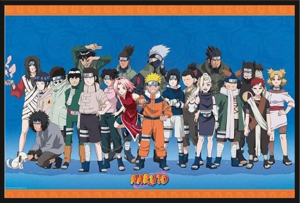 Affiche Naruto Shippuden Oihanna avec Cadre Shinsuke Maxi Noir 61x91,5cm