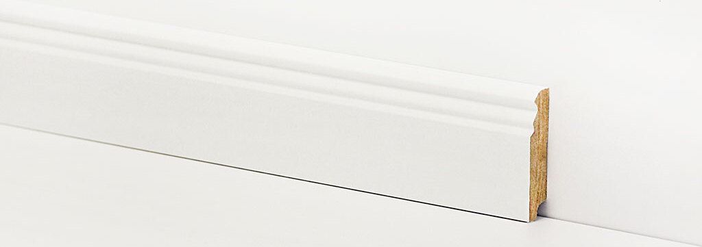 Equipped Sockelleiste 78mm 0041 Weiss mit Fase (Berliner Leiste)