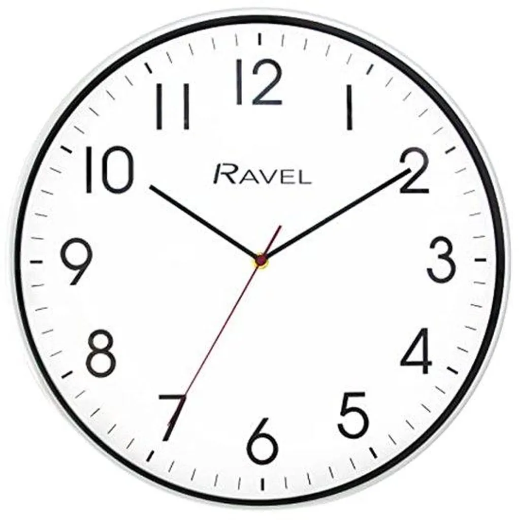 Horloge murale 40 cm en verre minéral blanc avec mécanisme silencieux