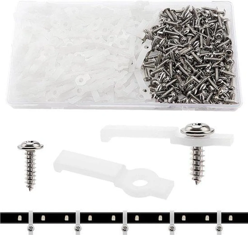 Ruban LED blanc 10mm de large et clips de maintien pour décoration maison