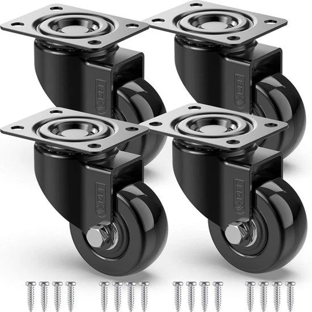 Lot de 4 roues en caoutchouc 50mm anti-traces - Charge maximale 200 kg