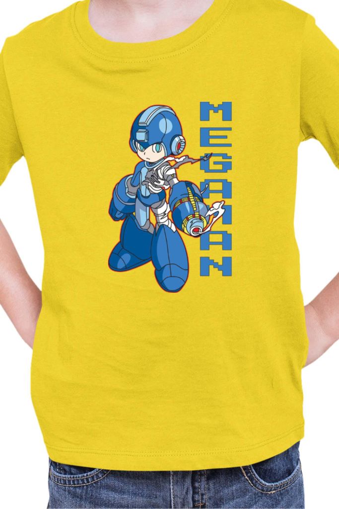Kinder T-Shirt Manga Japan Anime Comics Animation Video Game Mega-Man, 5-6 Jahr - 116 / Gelb