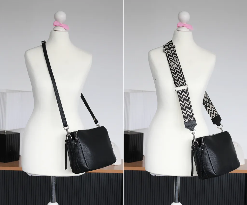 Adel Bags Sac à bandoulière en cuir noir pour femme - Élégance Classique - 5