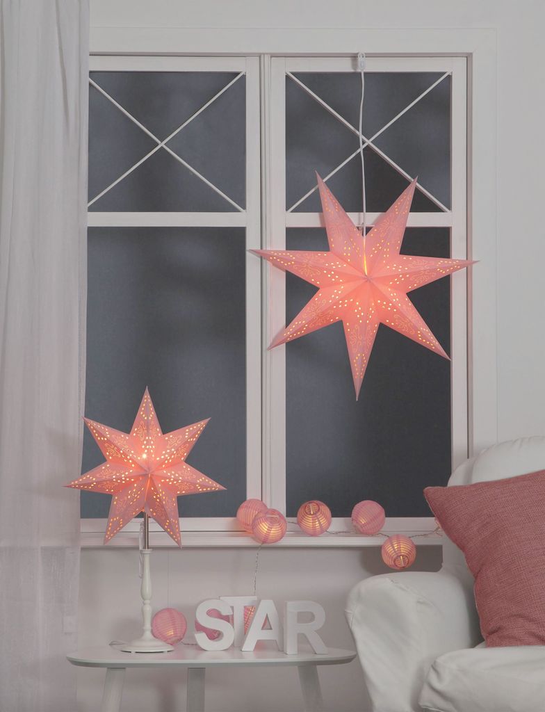 Best Season Papierstern Romantic-Star, Metall, rosa Produktbild 