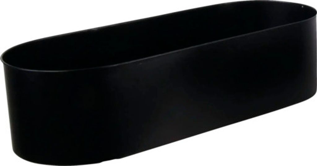 Blumenkasten Lafiora oval Metall 46 x 18,5 x 12 cm schwarz inkl. Pflanzvlies