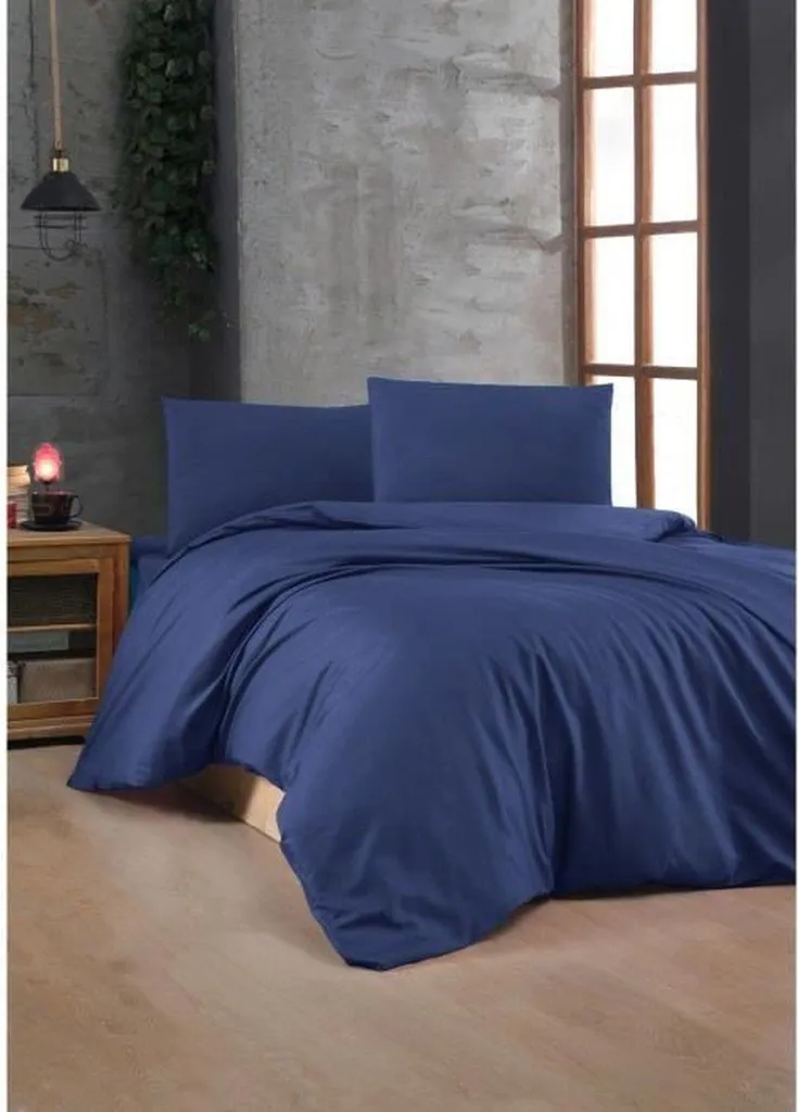 Housse de couette respirante en coton bleu saxophone pour lit 240x220