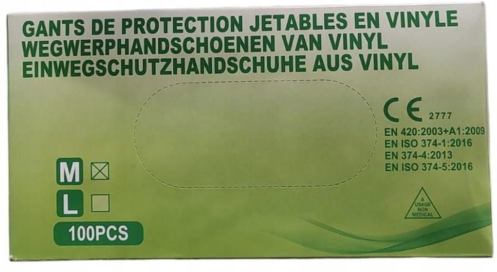 Rękawiczki Jednorazowe Gants JETABLES Winyl bezbarwny Zdjęcie produktu 