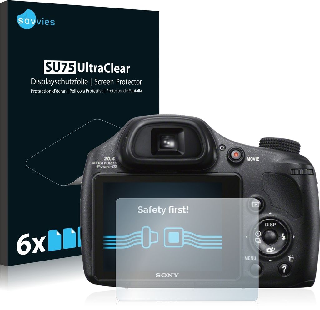 6x Für Sony Cyber-Shot DSC-HX300 Schutzfolie Savvies Displayschutz Display Schutz Folie Klar Transparent
