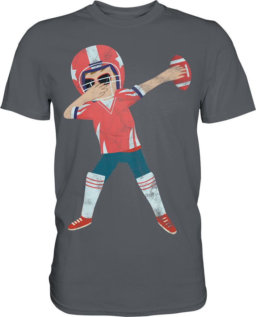 Dabbing American Football T-Shirt – Dark Grey / XL Produktbild 