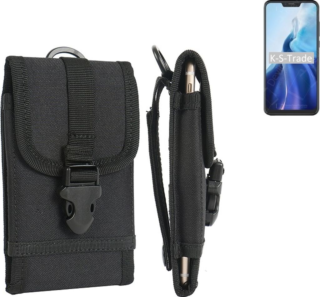 K-S-Trade Holster Handy Hülle kompatibel mit Cubot C20 Holster Handytasche Gürtel Tasche Schutz Hülle Robust Outdoor schwarz