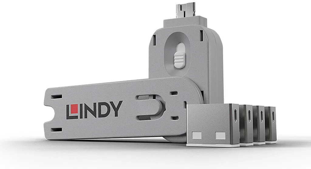 Bloqueurs de ports USB Type A blancs Lindy protection physique lot de 4