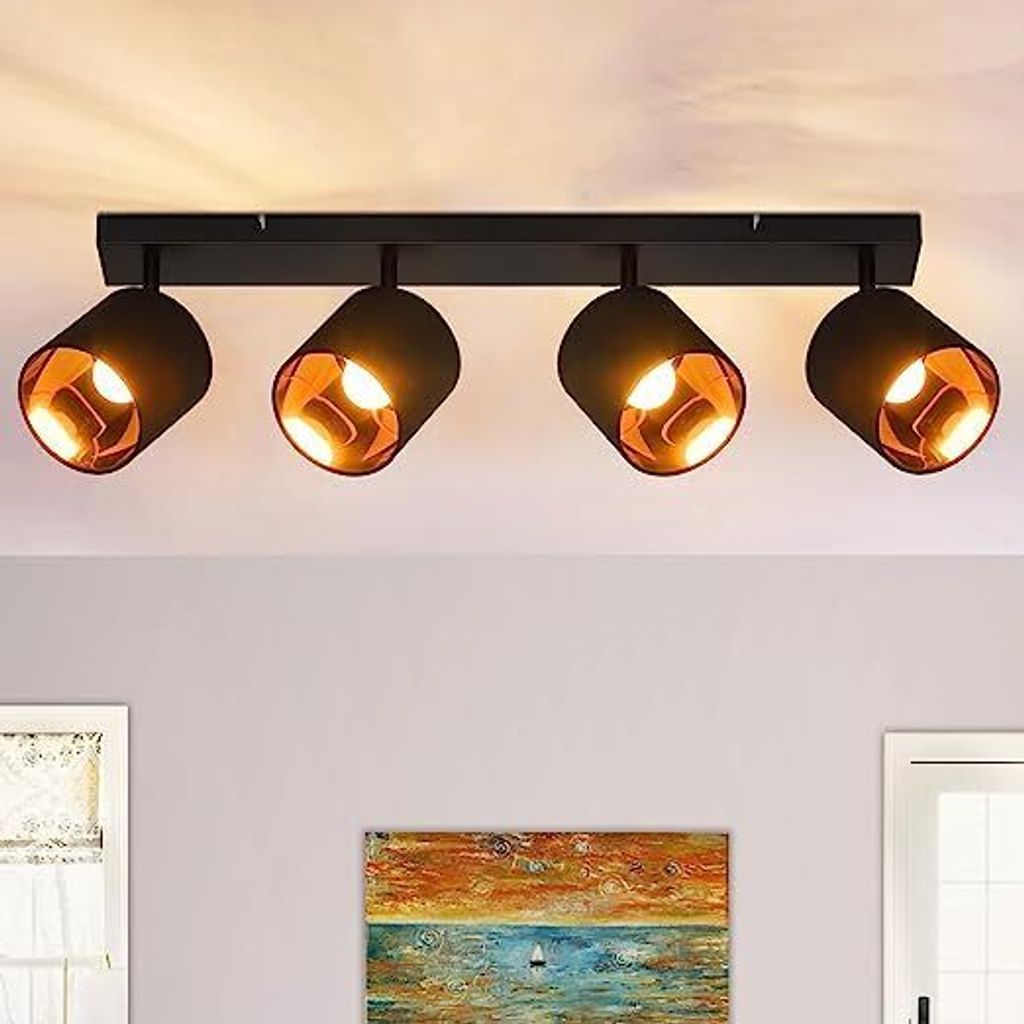 ZMH Deckenleuchte 4 Flammig Deckenlampe Schwarz, Produktbild 