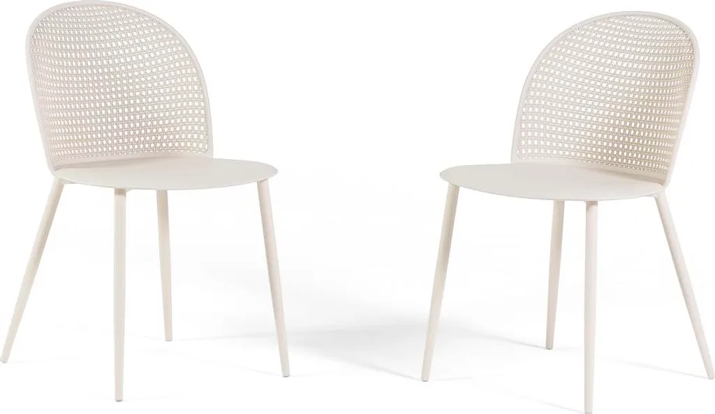 Lot de 2 chaises IVY en polypropylène et fibre de verre - Crème