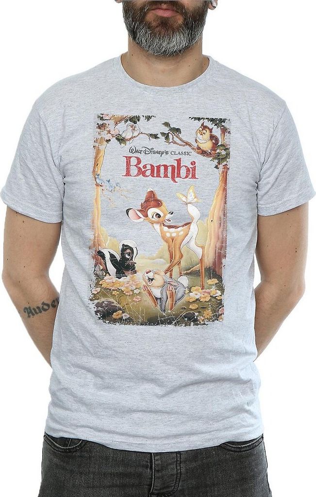 Bambi - "Retro" T-Shirt für Herren BI1569 (S) (Grau)