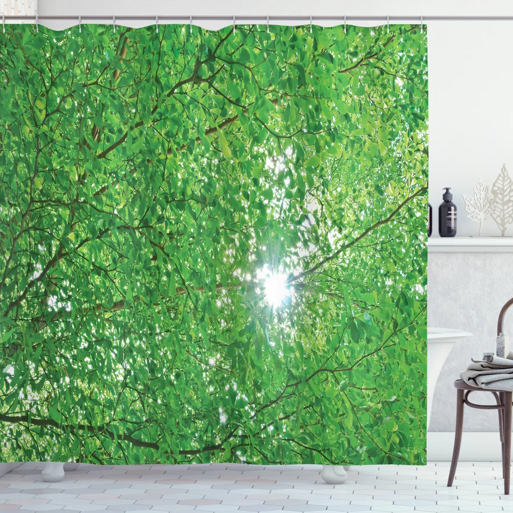 Arredo Bagno: Tenda Doccia ABAKUHAUS Wald Sun Verde Bosco 175x180