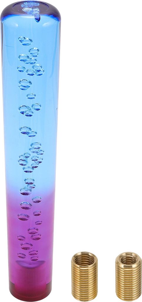 Runder Kristall-Schaltknauf, 25cm Universal fš¹r Automatik- und Schaltgetriebe mit 2 Adaptern Acryl Blau Lila, 1 Set