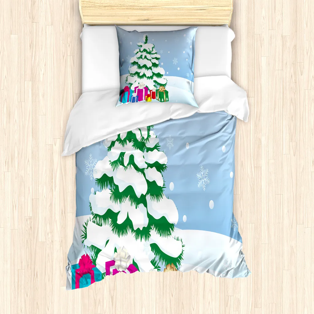 Biancheria Letto ABAKUHAUS Snowy-Bäume 135x200 Microfibra Premium