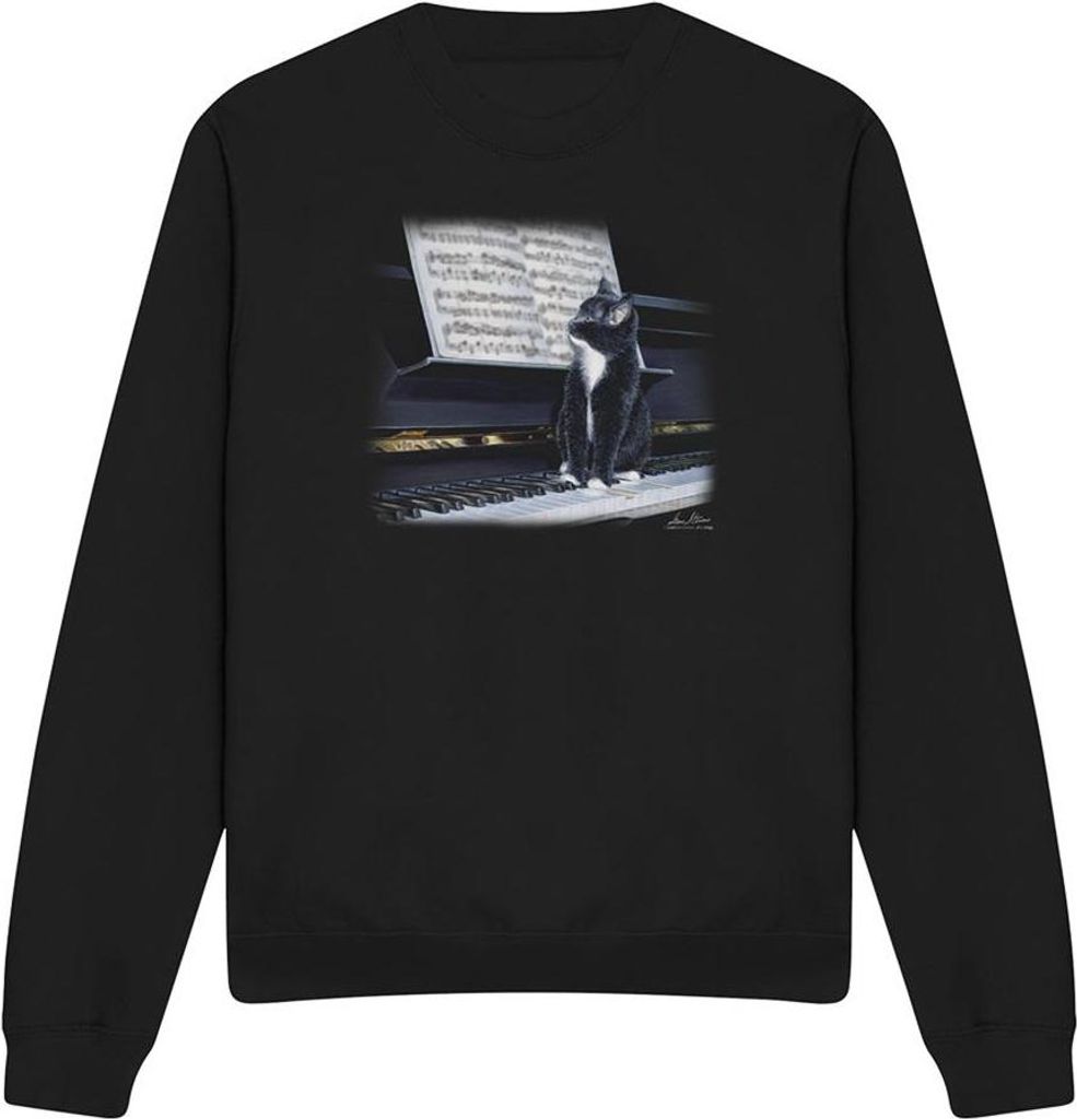 Wildlife - "Kitten On The Keys" Sweatshirt für Herren/Damen Uni TV28838 (XL) (Schwarz)