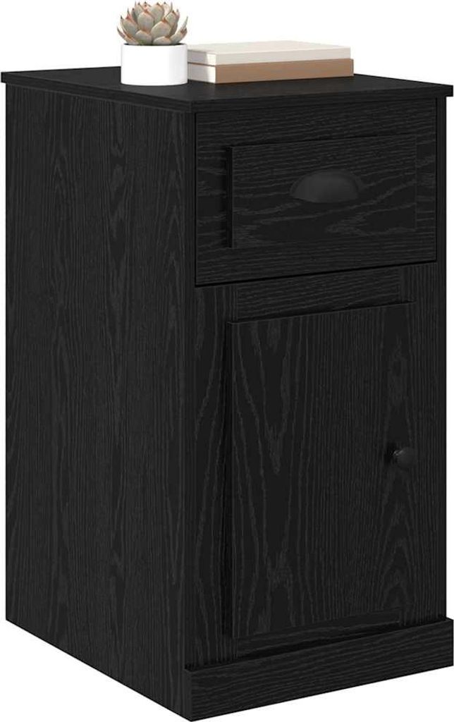 (Design 2026) Seitenschrank Schwarz Eichen-Optik 40 x 50 x 75cm - HOMMIE 323287 - Kommoden